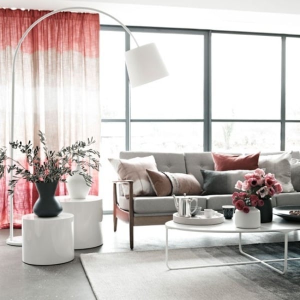 die passenden gardinen fürs wohnzimmer auswählen rosa