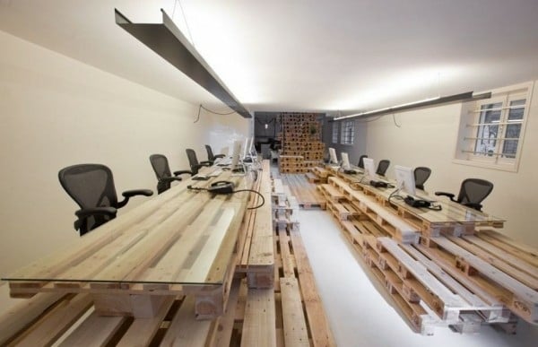 einzigartige Büro Einrichtung-Holz Paletten 
