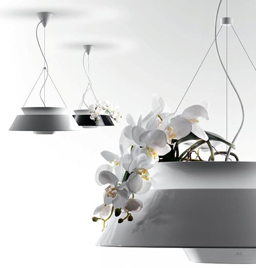 einzigartiges lampen design kombiniert lampe und blumentopf orchidee