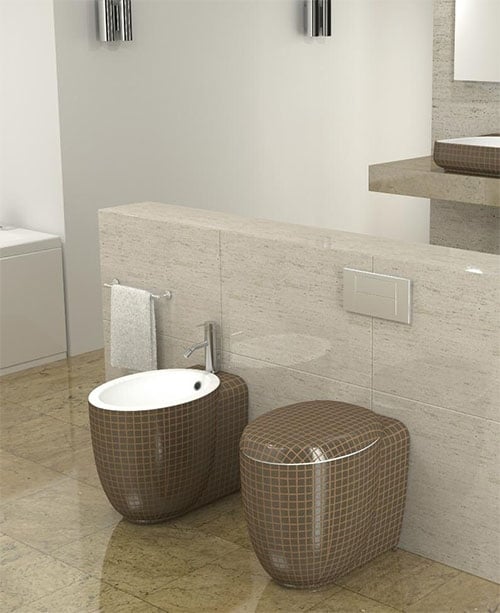 ideen für toilettendesign für stilvolles badezimmer braun