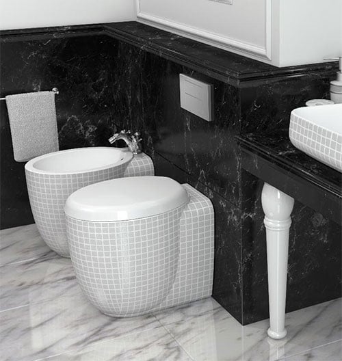 ideen für wc design für stilvolles badezimmer mosaiko