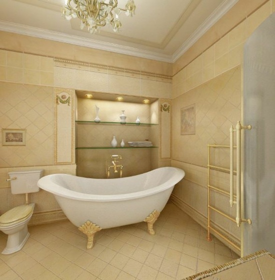 klassische goldene Badezimmer Design