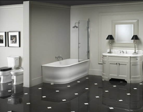 klassische schwarz-weiße Badezimmer Gestaltungsideen 