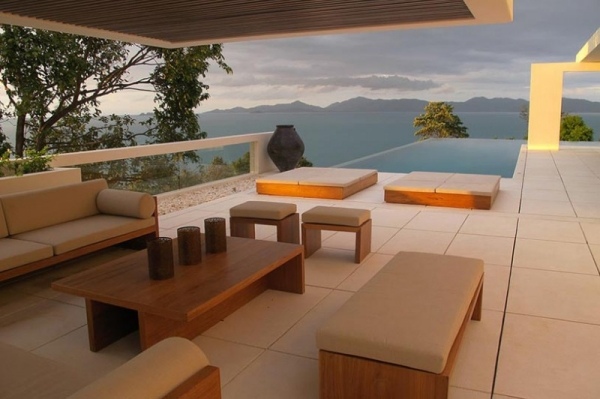 luxus ferienvilla mit innovativem architektur in thailand lounge
