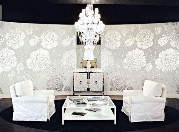 luxus mosaik fliesen von bizassa weiße rosen