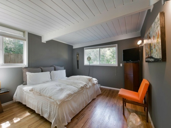 modernes Schlafzimmer-orange Farbe