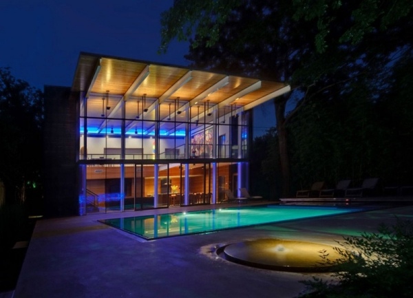 modernes haus texas beleuchtung Cunningham Architects