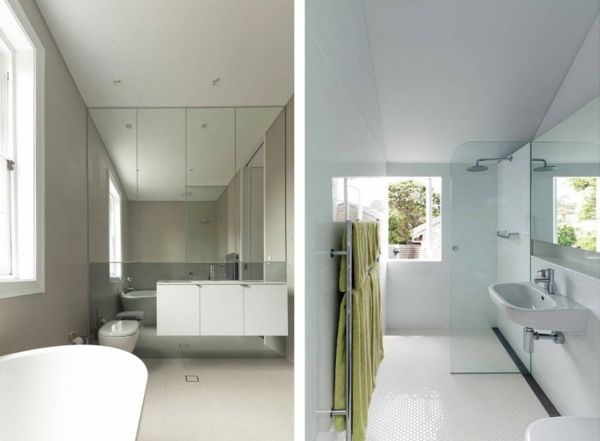 modernes kleines Badezimmer- komplett weiß