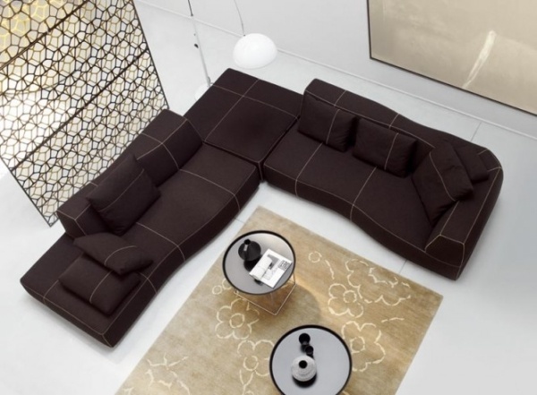 sofa ideen für modernes wohnzimmer dunkelbraun
