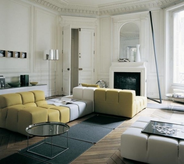 sofa ideen für modernes wohnzimmer gelb