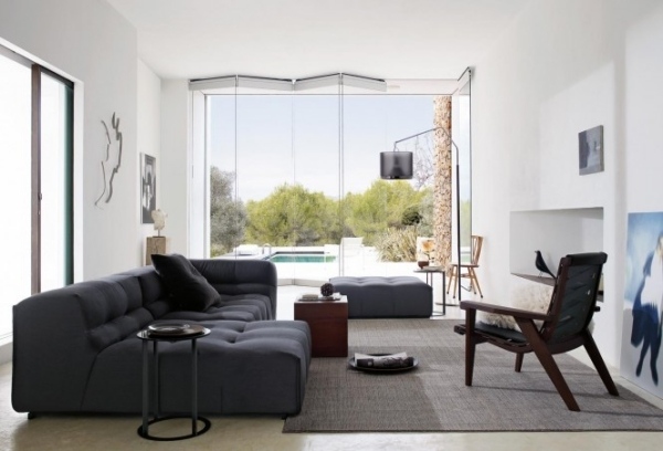 sofa ideen für modernes wohnzimmer grau