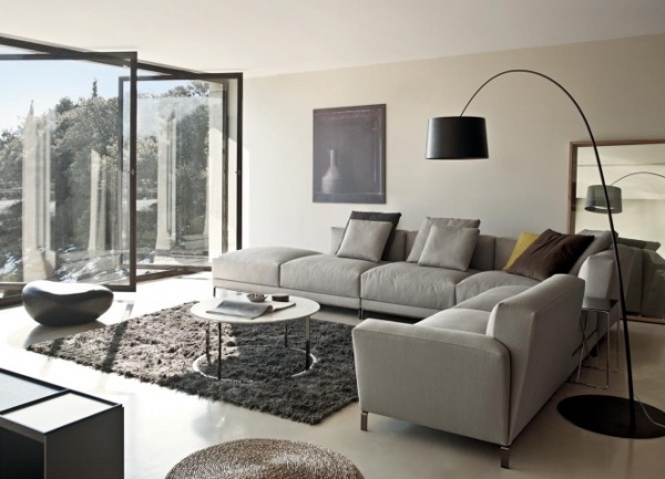 sofa ideen für modernes wohnzimmer hellgrau