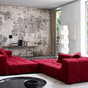 sofa-design-ideen-für-modernes-wohnzimmer-rot