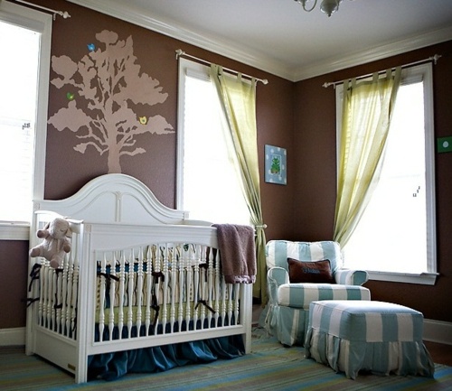 süßes Babyzimmer Kinderbett-grün blau 