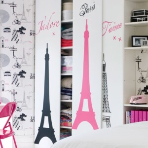 teenager-zimmer-Mädchen-paris-thema-aufkleber-kleiderschrank-türen