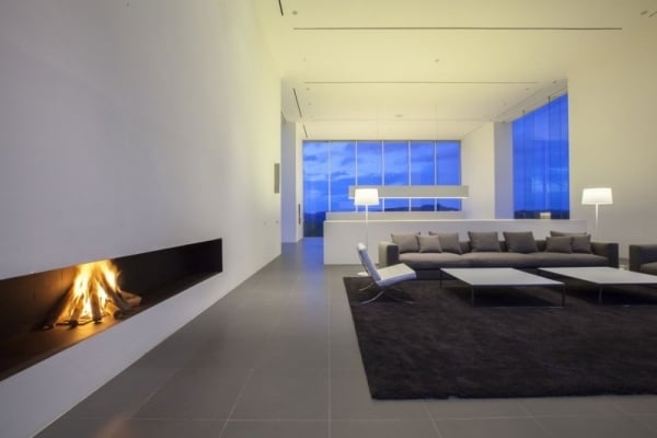 wochenendhaus design im minimalistischen stil kamin