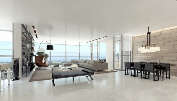 wohnzimmer aussicht panoramablick zu hause minimalistisch
