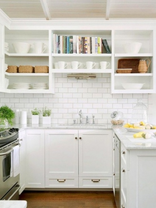 20 kreative ideen für kleine küche weiße keramikfliesen