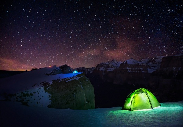 Beleuchtung LED Leuchten Zelt Gebirge Schnee