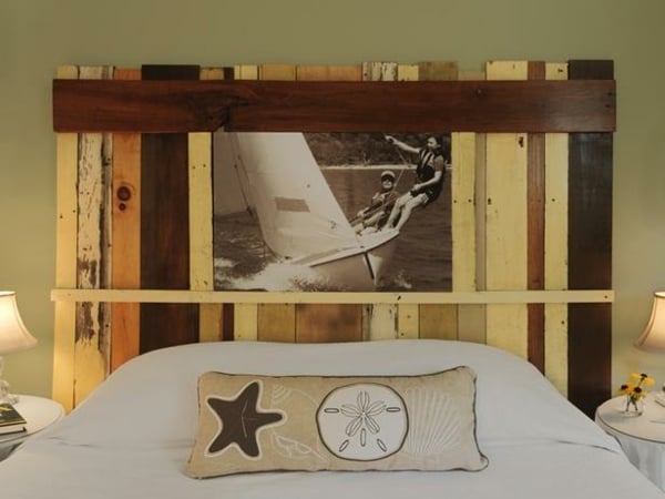 Bett Kopfteil Holzpaletten-Möbel 