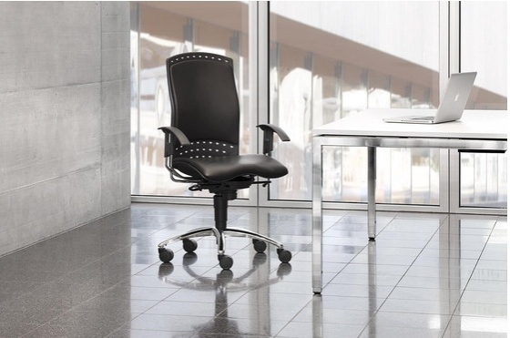 Büro Stuhl-Design Schwarz Lederpolsterung