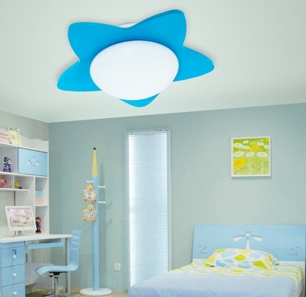 Deckenleuchte Kinderzimmer stern blaues farbschema