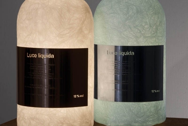 Designer Leuchten In-Es luce liquida weinflaschen nebulite
