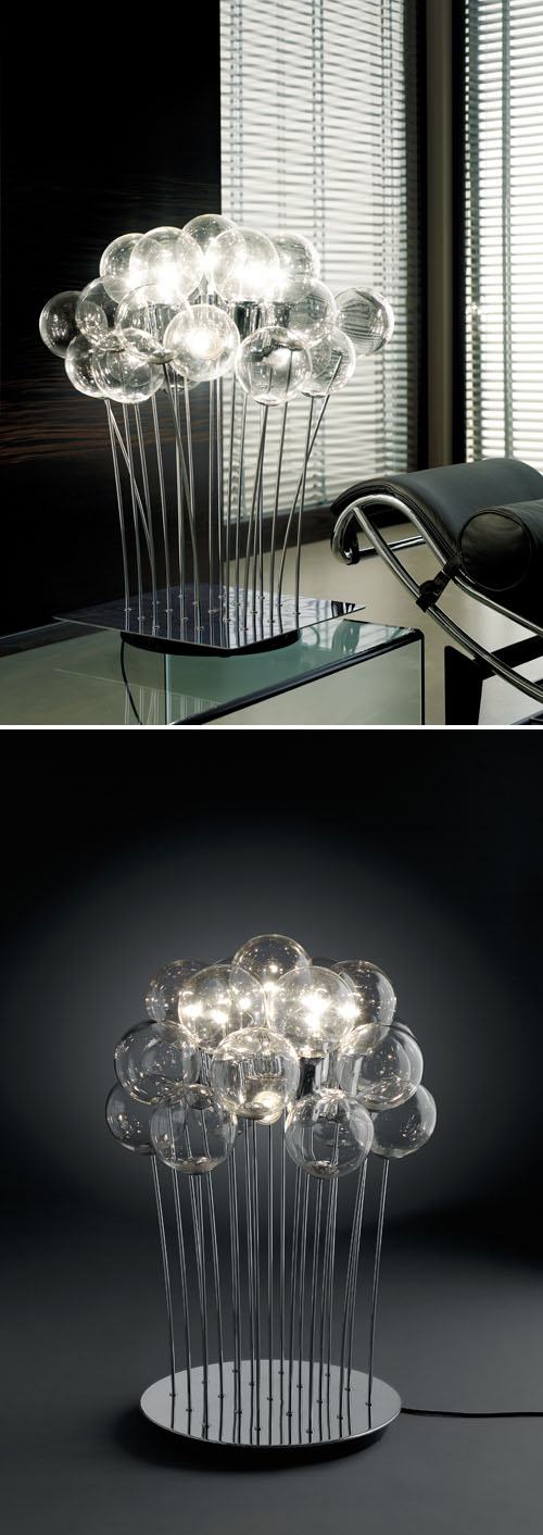 Designer Tischleuchten Marco Agnoli glaskugeln chromrahmen