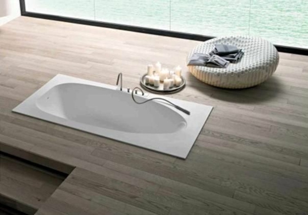 Einbauwanne weiß oval-modernes Badezimmer gestalten