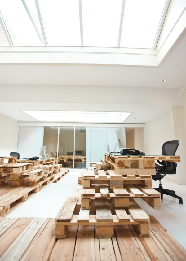 Ergonomische Büromöbel Holz paletten möbel