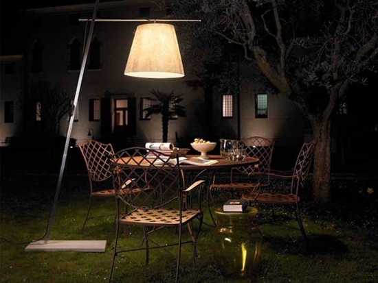 Gartenbeleuchtung Stehlampe-Holz Metall Gartenmöbel