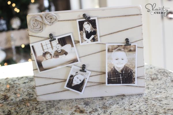 Geschenke zum Muttertag selber basteln idee memoboard familienfotos
