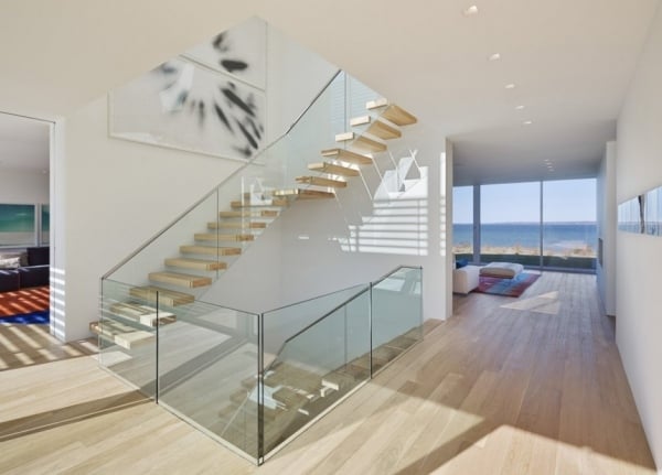 Glas Geländer-Treppen Holz Stufen