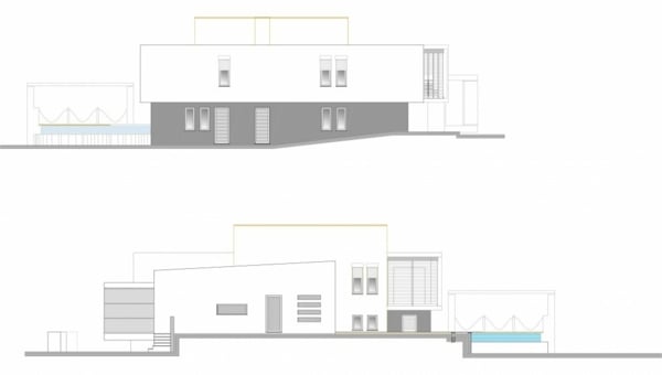 Haus Bauplan-Seitenansicht Architektur