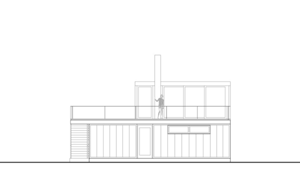Haus Bauskizze-Seitenansicht Balkon