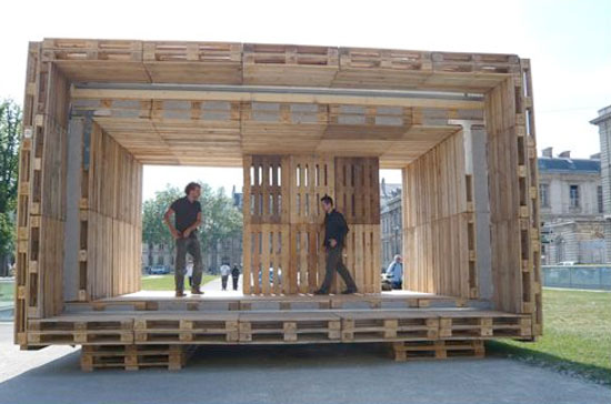 Holz Paletten Haus-nachhaltige Architektur