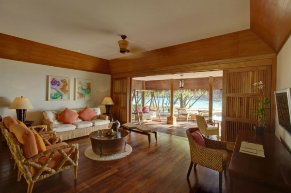 Holz Strandhaus Wohnzimmer-Malediven Insel