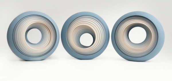 Keramik Deko Idee beige blau