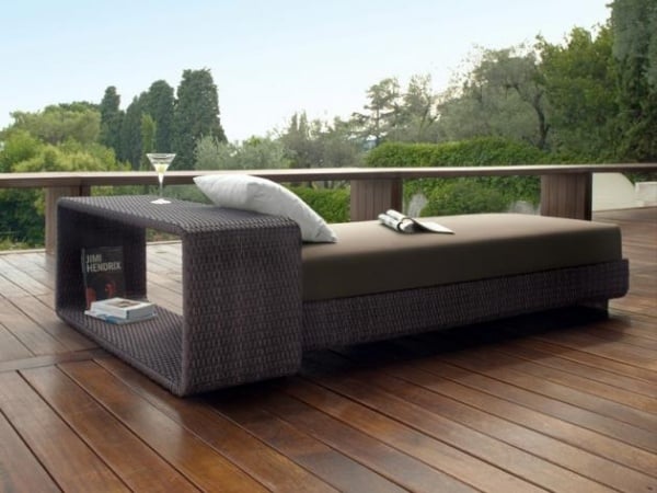 Lounge Gartenmöbel-Liege Rattan Design