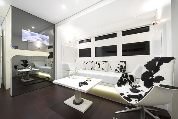 Luxus Wohnwagen a-cero weiß lederhaut einbauleuchten