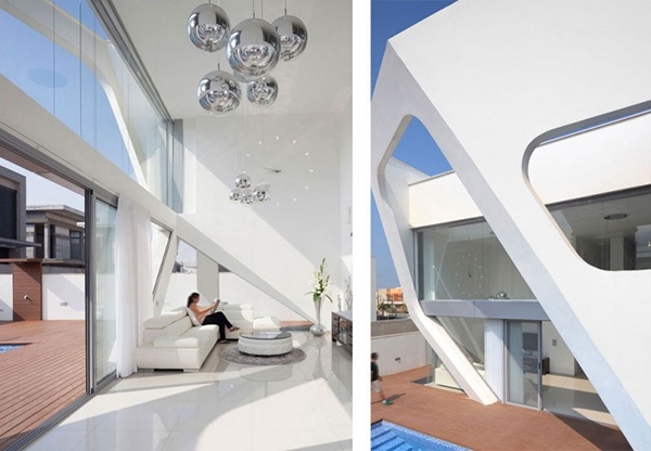 Moderne Villa mit Glasfronten Indoor-Outdoor Terrasse