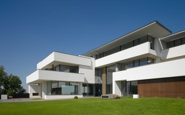 Modernes Haus Design Stuttgart-Kubisch Weiß