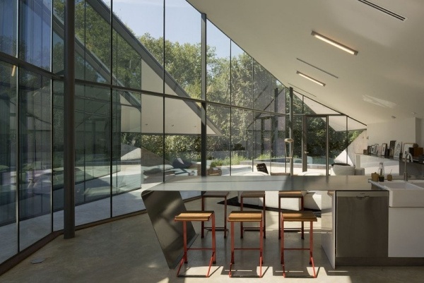 Nullenergiehaus Design Bodentiefe Fenster Esstisch Design