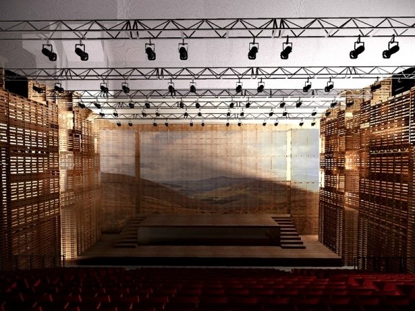 Opernhaus Quebec Holz-Paletten Innenarchitektur