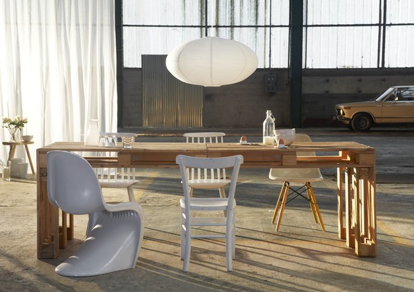 Paletten Tisch Freischwinger Stuhl-Design