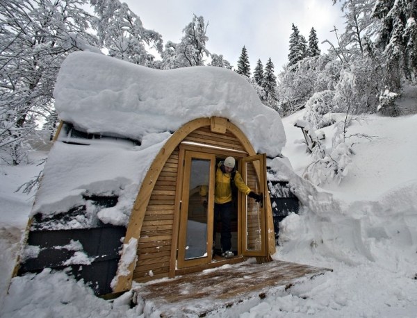 Podhouse Schneehütte Holz Lärche