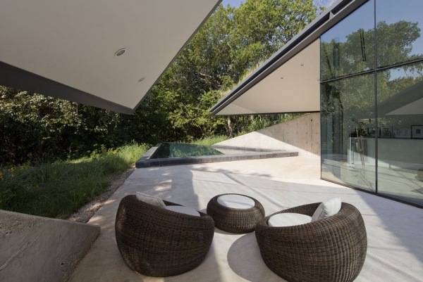 Rattan Terrassenmöbel-Earthship Haus Design Deck