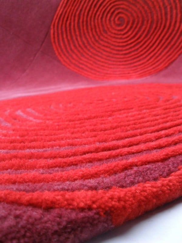 Teppich-rot geometrische Muster Kreise