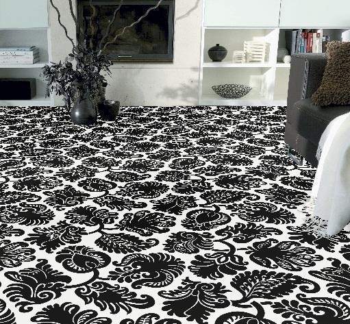 Teppichböden Wohnbereich schwarz weiß wohnzimmer