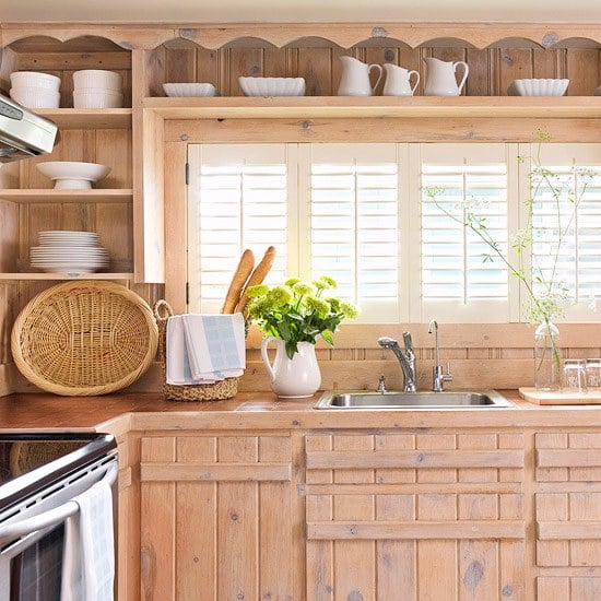 Tipps Ideen Küchenfenster landhausküche holzklappläden